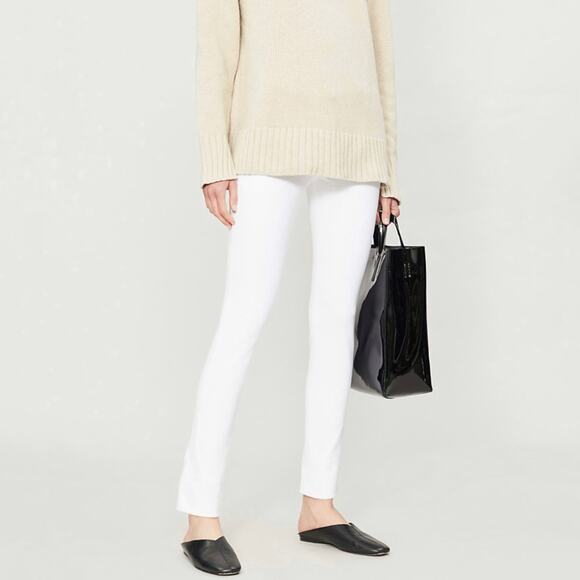 Joseph New Eliston Stretch-Gabardine Slim-Leg Trousers White Sz 6 - Picture 2 of 15